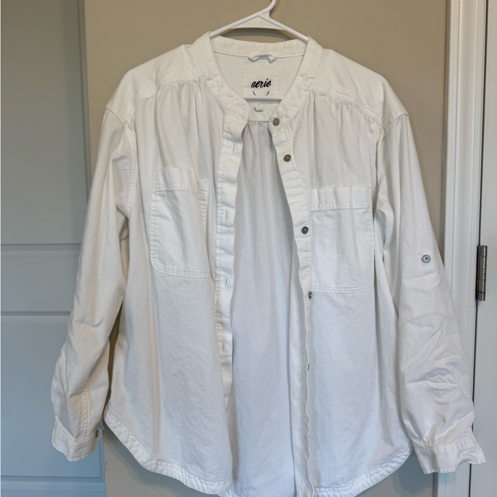 Aerie Casual White Button Down Shirt